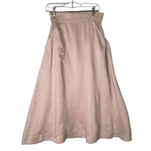 Aje A-line Ruffle Waist Midi Skirt Womens Size US 4 | AU 8 Viscose Linen $425